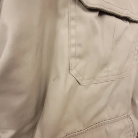 Lg Woolrich Men’s Khaki Insulated Field Barn Jacket Plaid Lined Corduroy Collar - Picture 5 of 9